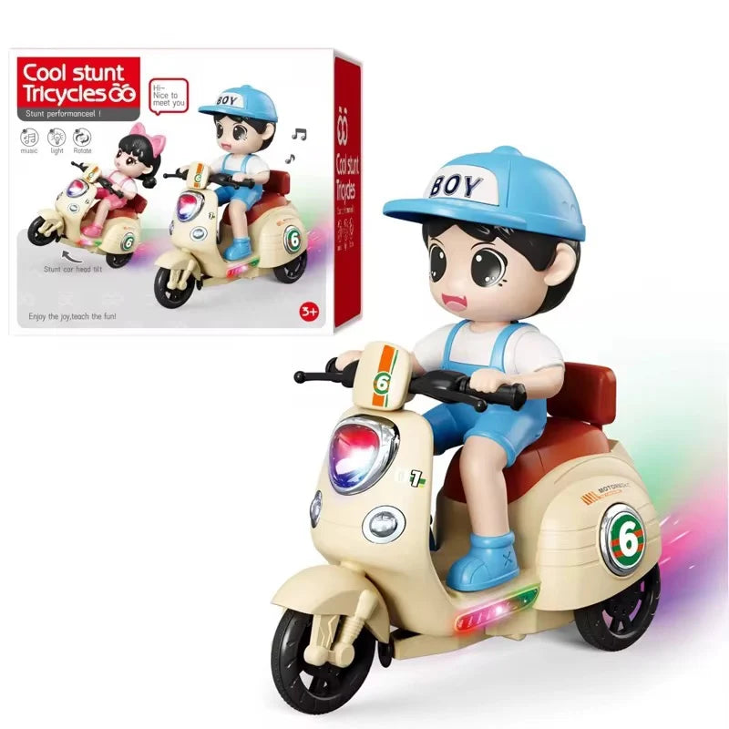 Cool Stunt Tricycle with Lights &amp; Music – Boy Rider Toy