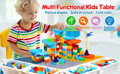 5-in-1 Blocks Creative Building Blocks Table + CHAIR (200 Blocks)