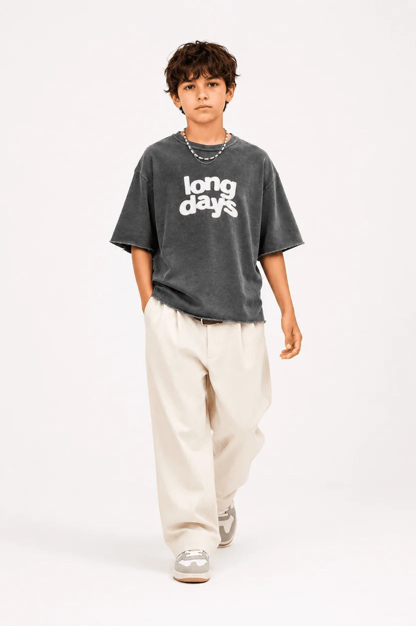 Boys “Long Days” Oversized Summer T-Shirt – Trendy Casual Tee for Kids