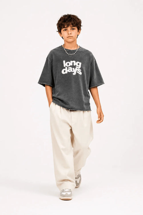 Boys “Long Days” Oversized Summer T-Shirt – Trendy Casual Tee for Kids