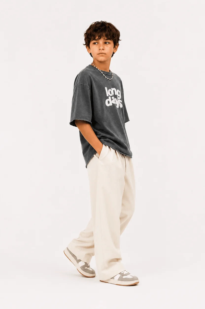 Boys “Long Days” Oversized Summer T-Shirt – Trendy Casual Tee for Kids
