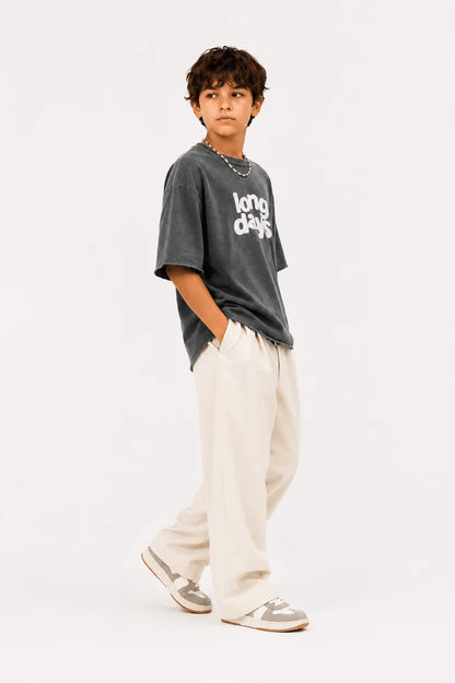 Boys “Long Days” Oversized Summer T-Shirt – Trendy Casual Tee for Kids