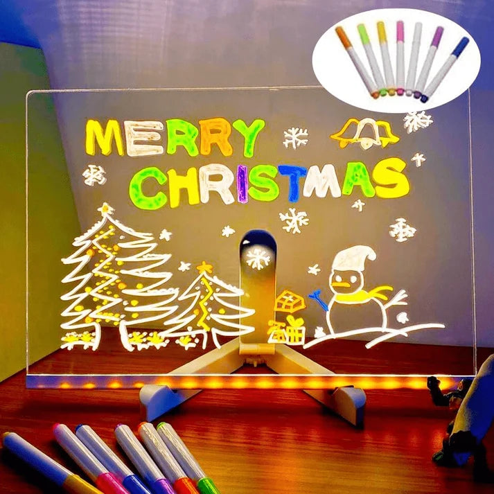 Acrylic LED Board With Colorful Night Light & Neon Pens