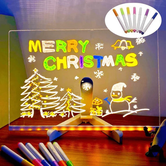 Acrylic LED Board With Colorful Night Light & Neon Pens
