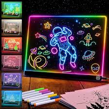 Acrylic LED Board With Colorful Night Light & Neon Pens