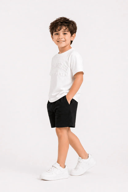 Kids Premium Drop Shoulder Stretch T-Shirt – Los Angeles Embossed Design