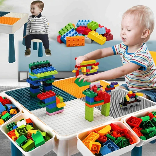 5-in-1 Blocks Creative Building Blocks Table + CHAIR (200 Blocks)