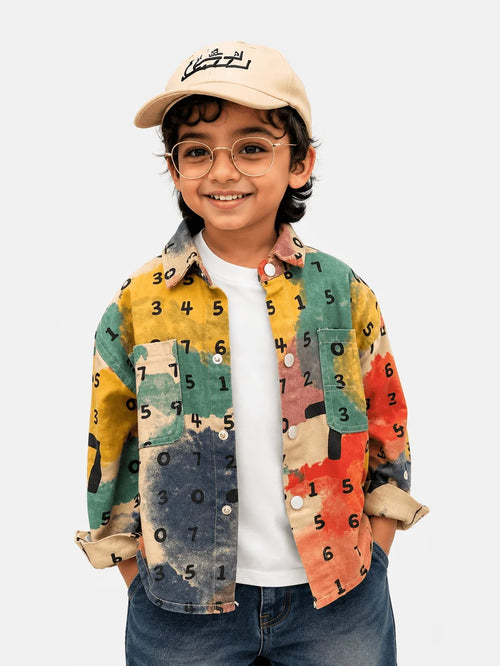 Multicolor Printed Casual Shirt for Boys – Premium Full Sleeve Fashion Shirt (1–15 Years)